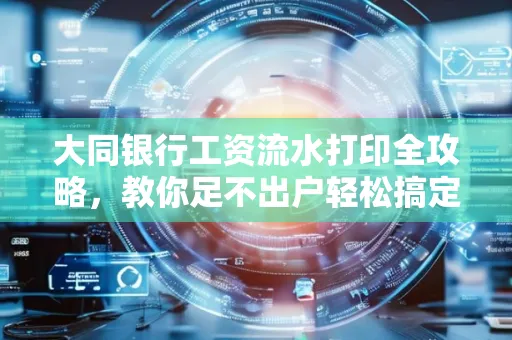大同银行工资流水打印全攻略,教你足不出户轻松搞定