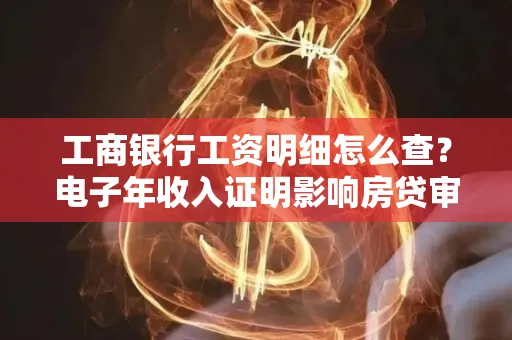 工商银行工资明细怎么查?电子年收入证明影响房贷审批吗?