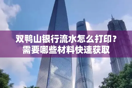 双鸭山银行流水怎么打印?需要哪些材料快速获取