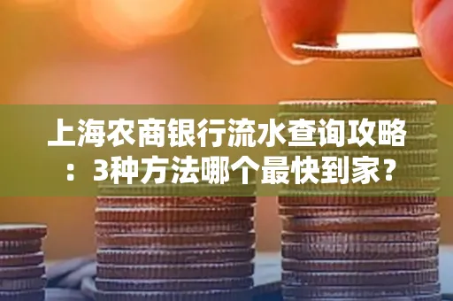 上海农商银行流水查询攻略:3种方法哪个最快到家?